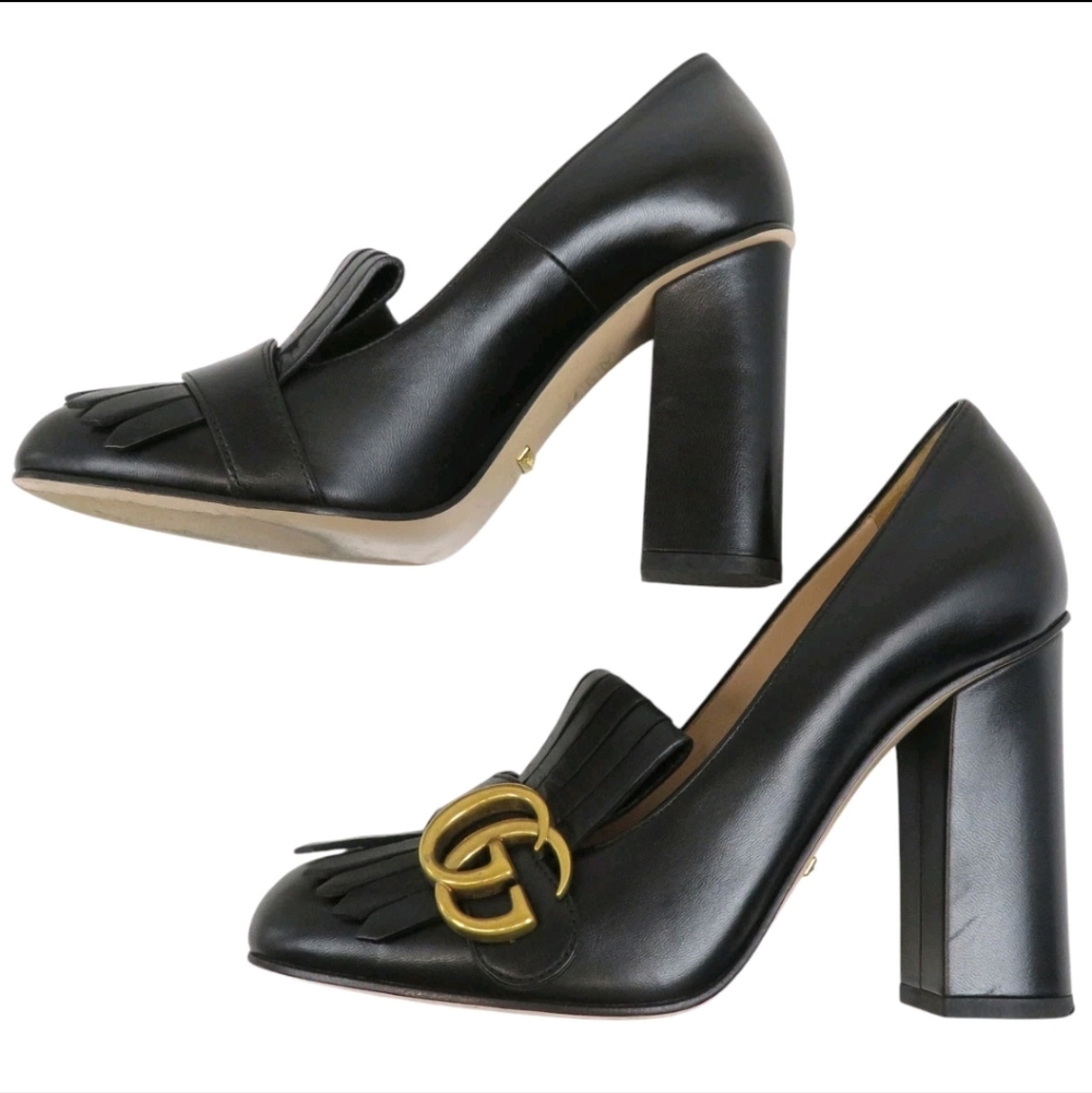 Gucci Marmont GG Mid Heel Loafers - Picture 3 of 13